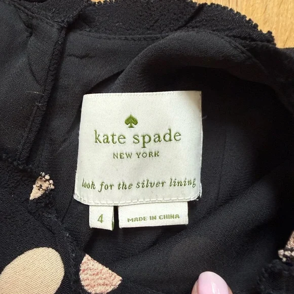 kate spade black polka dot dress, size 4 / small - Picture 5 of 7